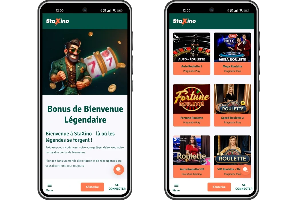 Version mobile de Staxino Casino – jouez partout